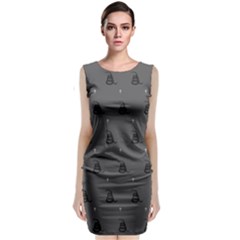 Gadsden Flag Don t Tread On Me Black And Gray Snake And Metal Gothic Crosses Classic Sleeveless Midi Dress by snek