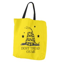 Gadsden Flag Don t Tread On Me Yellow And Black Pattern With American Stars Giant Grocery Tote by snek