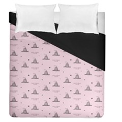 Gadsden Flag Standard Color Pink Gadsden Flag Pattern3 Stars K Gadsden Flag Pattern3 Black Background Duvet Cover Double Side (queen Size) by snek