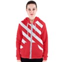 Candy Cane Red White Line stripes pattern peppermint Christmas delicious design Women s Zipper Hoodie View1