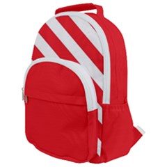 Candy Cane Red White Line Stripes Pattern Peppermint Christmas Delicious Design Rounded Multi Pocket Backpack by genx