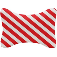 Candy Cane Red White Line Stripes Pattern Peppermint Christmas Delicious Design Seat Head Rest Cushion by genx