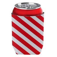 Candy Cane Red White Line Stripes Pattern Peppermint Christmas Delicious Design Can Holder by genx