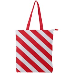 Candy Cane Red White Line Stripes Pattern Peppermint Christmas Delicious Design Double Zip Up Tote Bag by genx