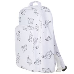 Messy Life Phrase Motif Typographic Pattern Double Compartment Backpack by dflcprintsclothing