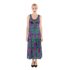 The Most Beautiful Flower Forest On Earth Sleeveless Maxi Dress by pepitasart