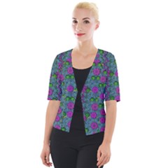 The Most Beautiful Flower Forest On Earth Cropped Button Cardigan by pepitasart