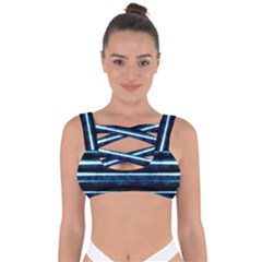 Bandes Peinture Bleu Profond Bandaged Up Bikini Top by kcreatif