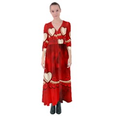 Love, Wonderful Elegant Heart Button Up Maxi Dress by FantasyWorld7