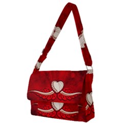 Love, Wonderful Elegant Heart Full Print Messenger Bag (l) by FantasyWorld7