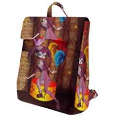 Cute Little Harlequin Flap Top Backpack by FantasyWorld7