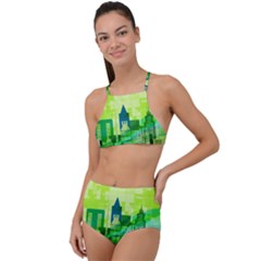 Architecture Skyline High Waist Tankini Set by Wegoenart