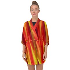 Seamless Texture Background Red Half Sleeve Chiffon Kimono by Wegoenart