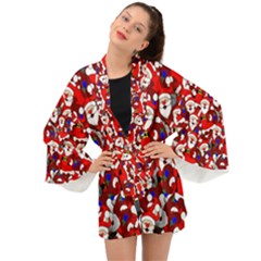 Nicholas Santa Christmas Pattern Long Sleeve Kimono by Wegoenart