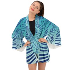 Music Piano Treble Clef Clef Long Sleeve Kimono by Wegoenart