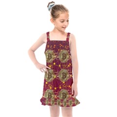 Block Chain Network Bitcoin Data Kids  Overall Dress by Wegoenart