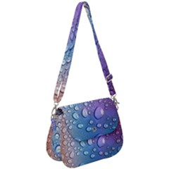 Drop Of Water Rainbow Wet Liquid Saddle Handbag by Wegoenart