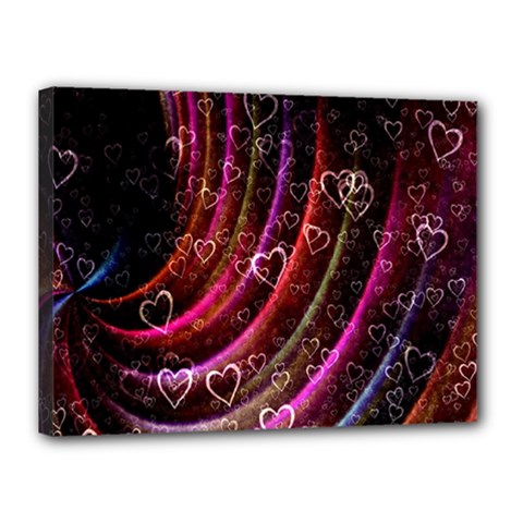 Bokeh Heart Love Romance Canvas 16  X 12  (stretched) by Wegoenart