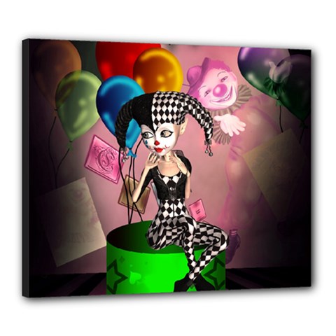 Cute Little Harlequin Canvas 24  X 20  (stretched) by FantasyWorld7