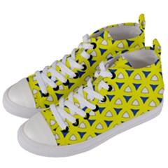 Pattern Yellow Pattern Texture Seamless Modern Colorful Repeat Women s Mid-top Canvas Sneakers by Vaneshart