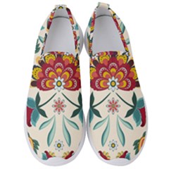 Baatik Print  Men s Slip On Sneakers by designsbymallika