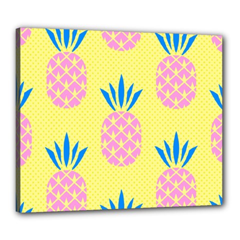 Summer Pineapple Seamless Pattern Canvas 24  X 20  (stretched) by Sobalvarro