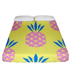 Summer Pineapple Seamless Pattern Fitted Sheet (queen Size) by Sobalvarro