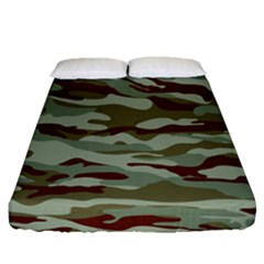 Brown And Green Camo Fitted Sheet (queen Size) by McCallaCoultureArmyShop