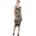 Brown and Green Camo Sleeveless Pencil Dress View3