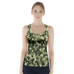 Dark Green Camouflage Army Racer Back Sports Top by McCallaCoultureArmyShop