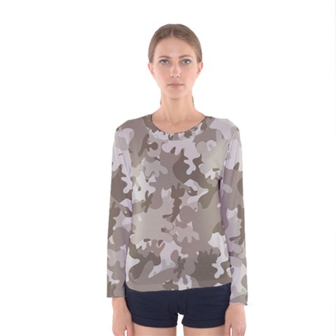 Tan Army Camouflage Women s Long Sleeve Tee by mccallacoulture