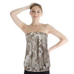 Tan Army Camouflage Strapless Top by mccallacoulture