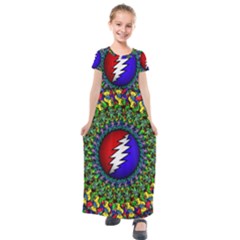 Grateful Dead Kids  Short Sleeve Maxi Dress by Sapixe