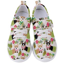 Corgis Hula Pattern Women s Velcro Strap Shoes by Sapixe