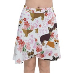 Corgis Corgi Pattern Chiffon Wrap Front Skirt by Sapixe