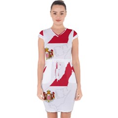 Monaco Country Europe Flag Borders Capsleeve Drawstring Dress  by Sapixe