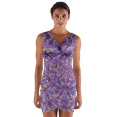 Skyscape In Rainbows And A Flower Star So Bright Wrap Front Bodycon Dress by pepitasart