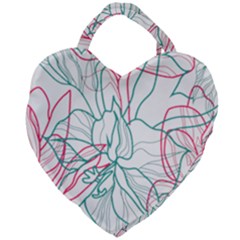 Flowers Giant Heart Shaped Tote by EvgeniaEsenina