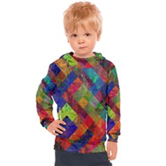 Abstract Colored Grunge Pattern Kids  Hooded Pullover by fashionpod