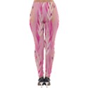 pink leaf pattern Lightweight Velour Leggings View2