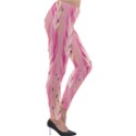 pink leaf pattern Lightweight Velour Leggings View4