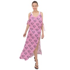 Heart Face Pink Maxi Chiffon Cover Up Dress by snowwhitegirl