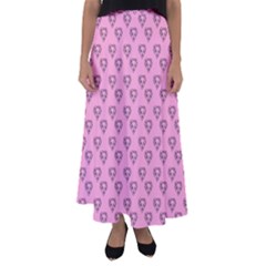 Heart Face Pink Flared Maxi Skirt by snowwhitegirl