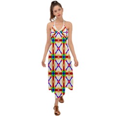 Rainbow Pattern Halter Tie Back Dress  by Mariart