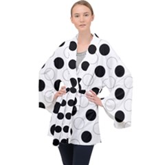 Background Dot Pattern Long Sleeve Velvet Kimono  by HermanTelo