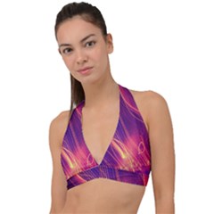 Abstrait Lumière Halter Plunge Bikini Top by kcreatif