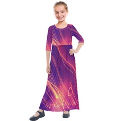 Abstrait Lumière Kids  Quarter Sleeve Maxi Dress by kcreatif