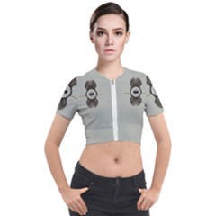 One Island Two Horizons For One Woman Short Sleeve Cropped Jacket by pepitasart