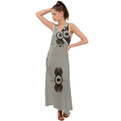 One Island Two Horizons For One Woman V-neck Chiffon Maxi Dress by pepitasart