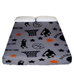 Slam Dunk Basketball Gray Fitted Sheet (king Size) by mccallacoulturesports